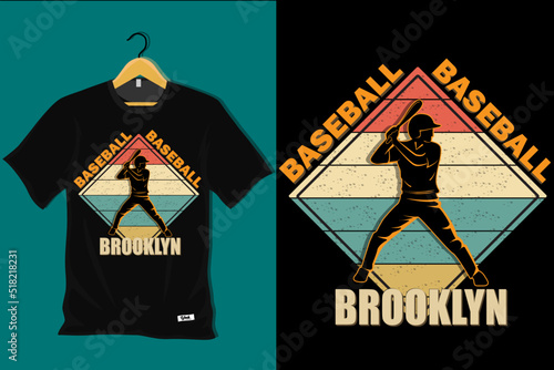 Brooklyn Baseball Retro Vintage T Shirt Design