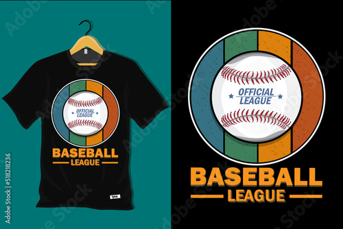 Baseball League Retro Vintage T Shirt Design