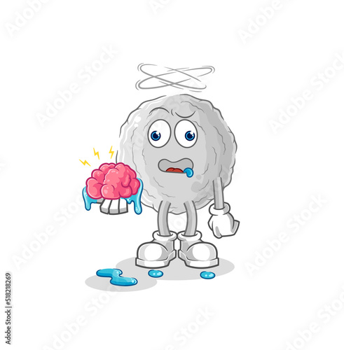 rock no brain vector. cartoon character