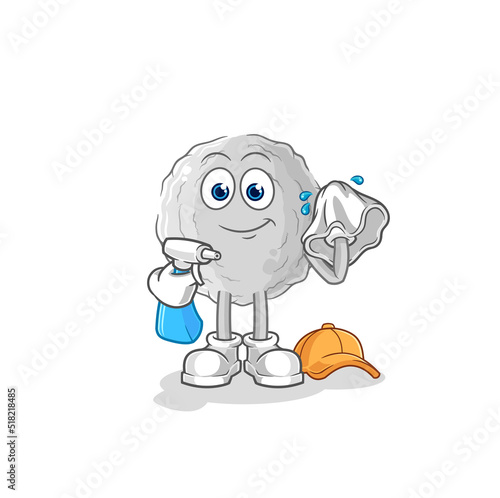 rock cleaner vector. cartoon character
