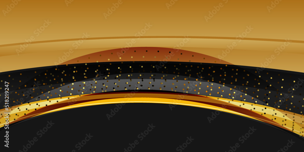 Naklejka premium Abstract black gold background vector