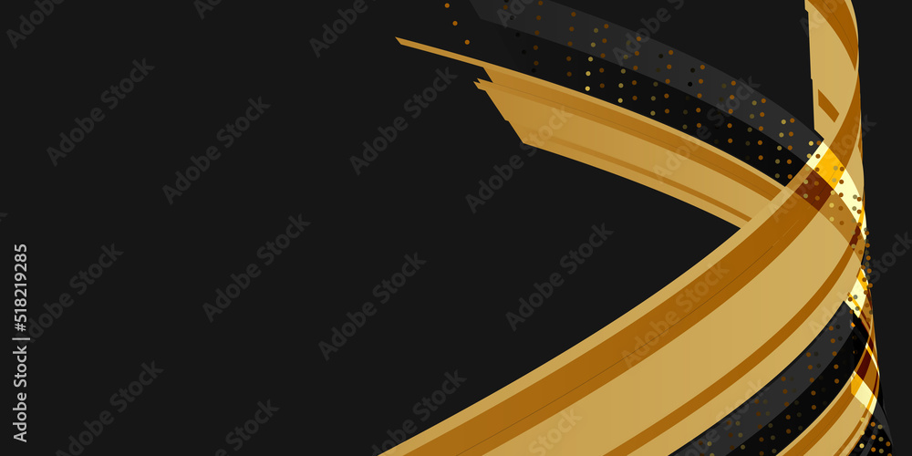 Abstract black gold background vector