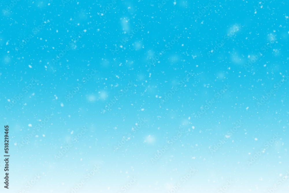 falling snow on blue background