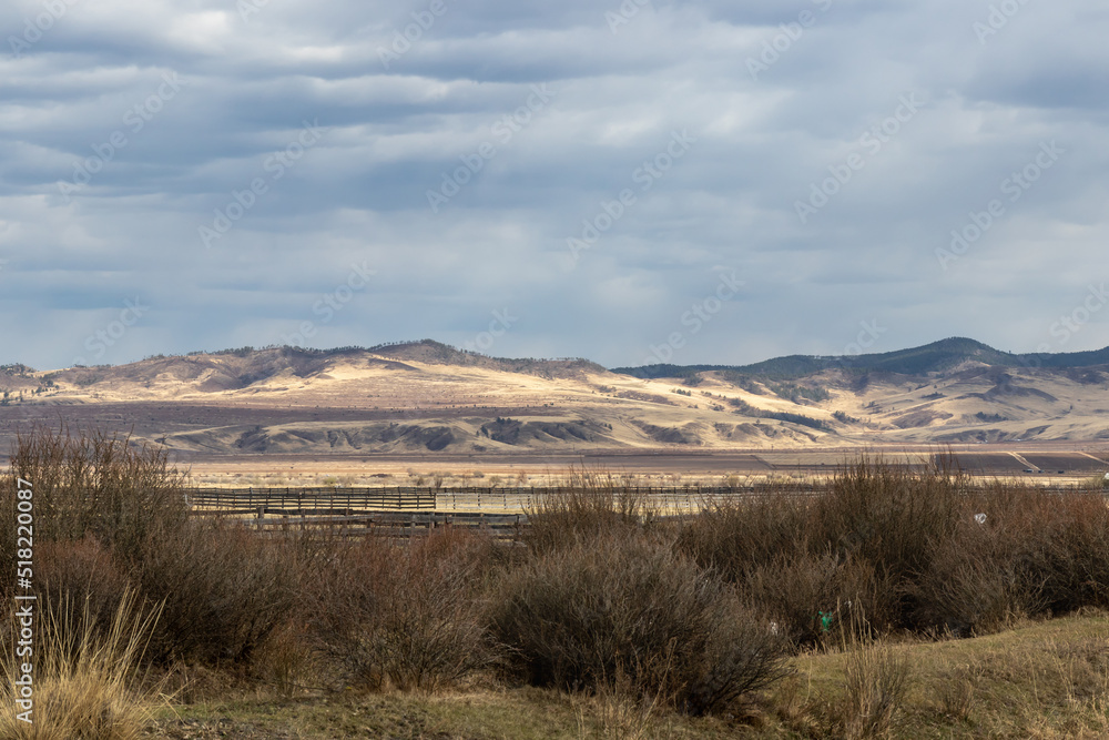 Mountain landscape of the Buryat expanses and steppes
