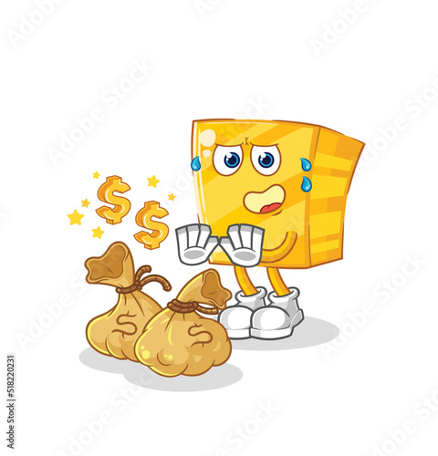gold refuse money illustration. character vector