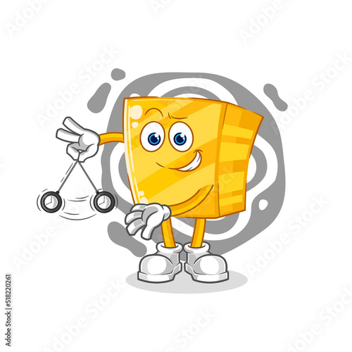 gold hypnotizing cartoon. cartoon mascot vector