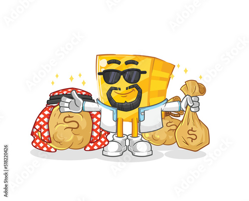 gold rich arabian mascot. cartoon vector
