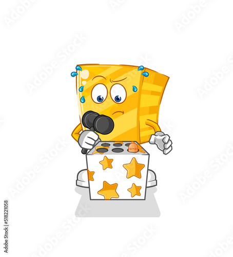 gold play whack a mole mascot. cartoon vector