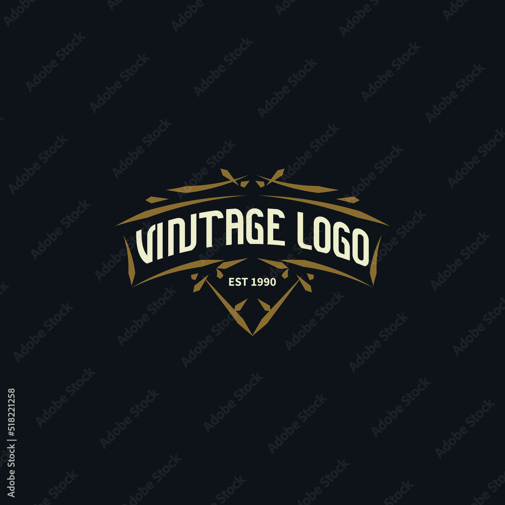 Vintage or Retro Label Badge for Apparel Logo. Classic Clothing Badge Design