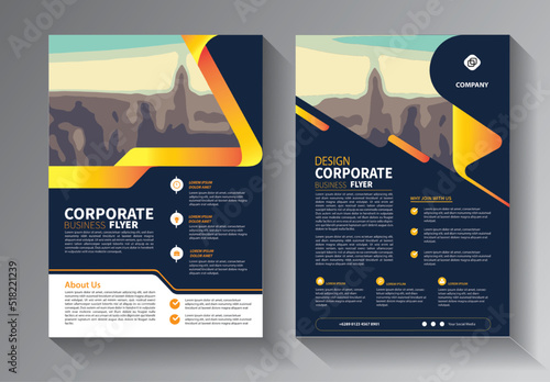 Business abstract vector template. Brochure design, cover modern layout, annual report, poster, flyer in A4 with colorful triangles, geometric shapes for tech, science, market with light background