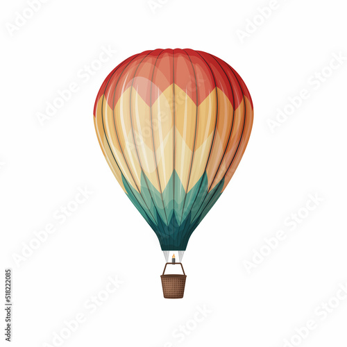 Air balloon. An image of a balloon for flying and traveling. Hot air balloon. Multicolored balloon. Vector illustration isolated on a white background