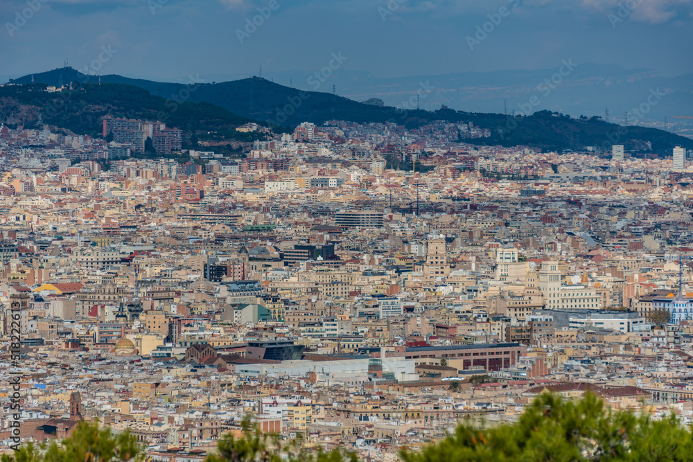panorama of the city of barcelona