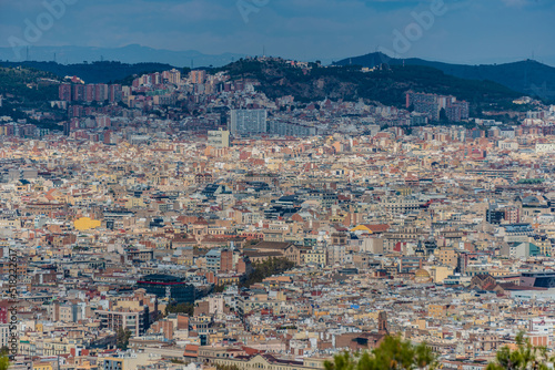 panorama of the city of barcelona with sagrada familia © cafera13