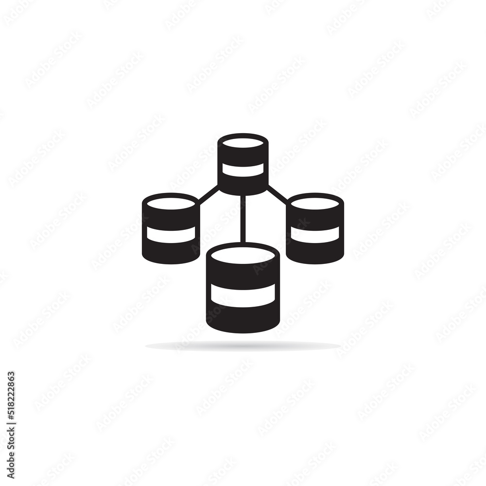 database diagram icon vector illustration database diagram icon vector illustration