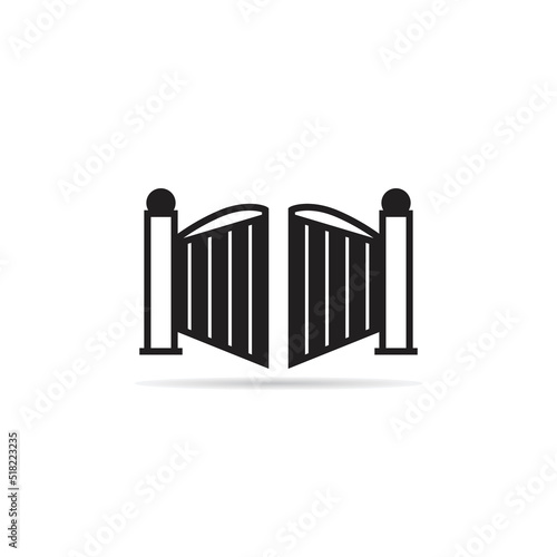 gate and fence icon vector illustration