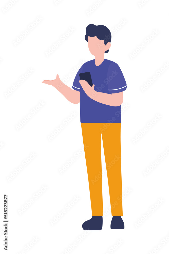 man using smartphone