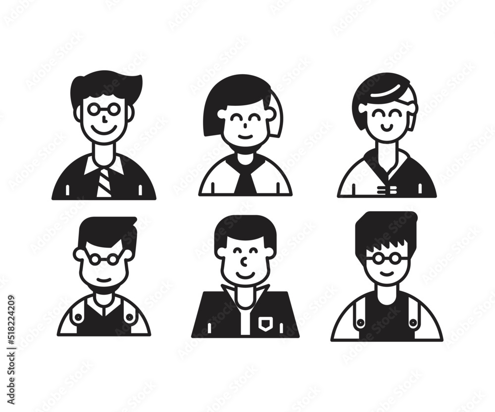 people characters and avatars set illustration people characters and avatars set illustration