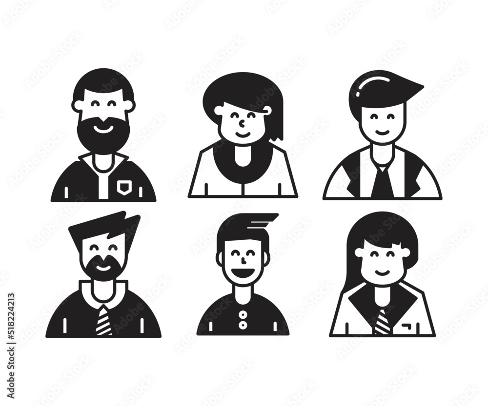 people characters and avatars set illustration people characters and avatars set illustration