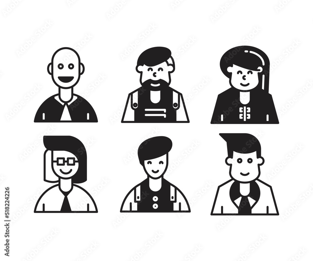 people characters and avatars set illustration people characters and avatars set illustration