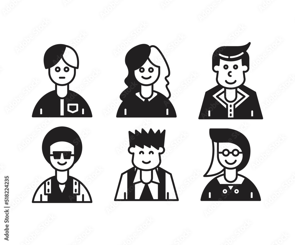 people characters and avatars set illustration people characters and avatars set illustration