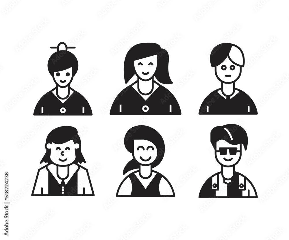 people characters and avatars set illustration people characters and avatars set illustration