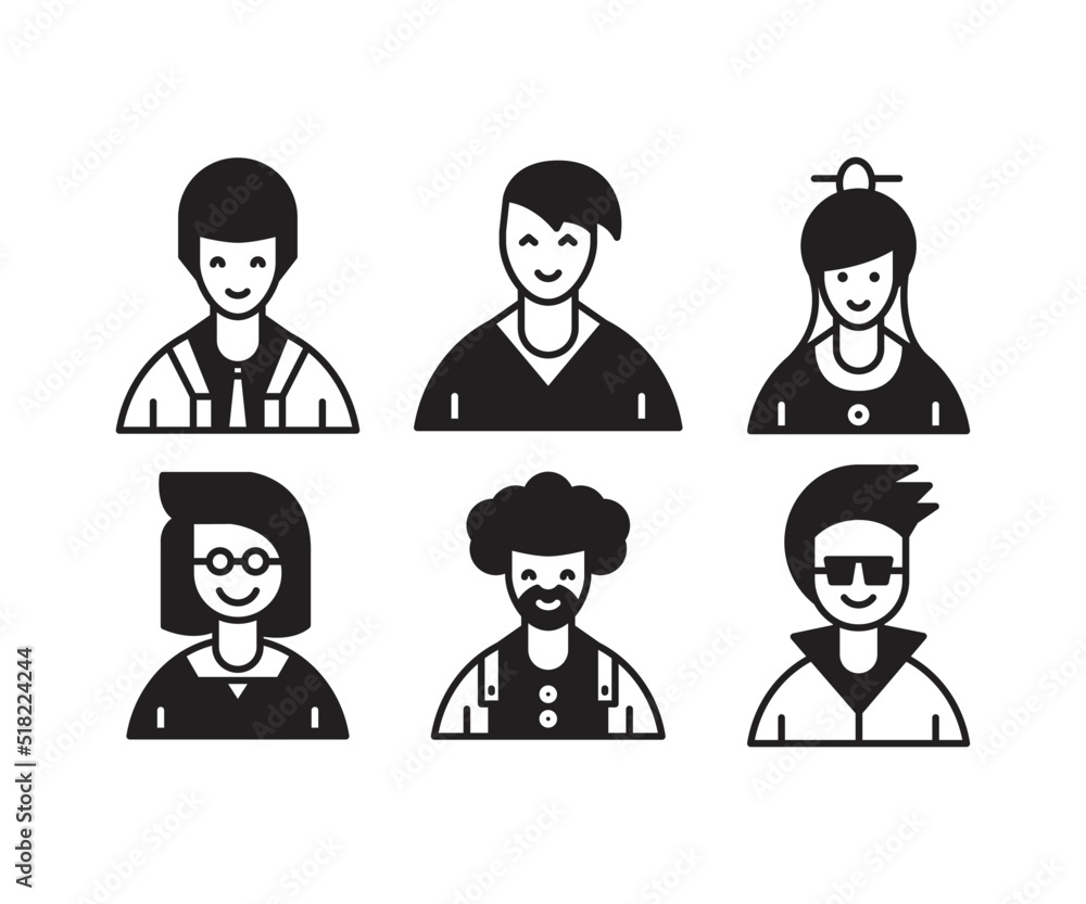 people characters and avatars set illustration people characters and avatars set illustration