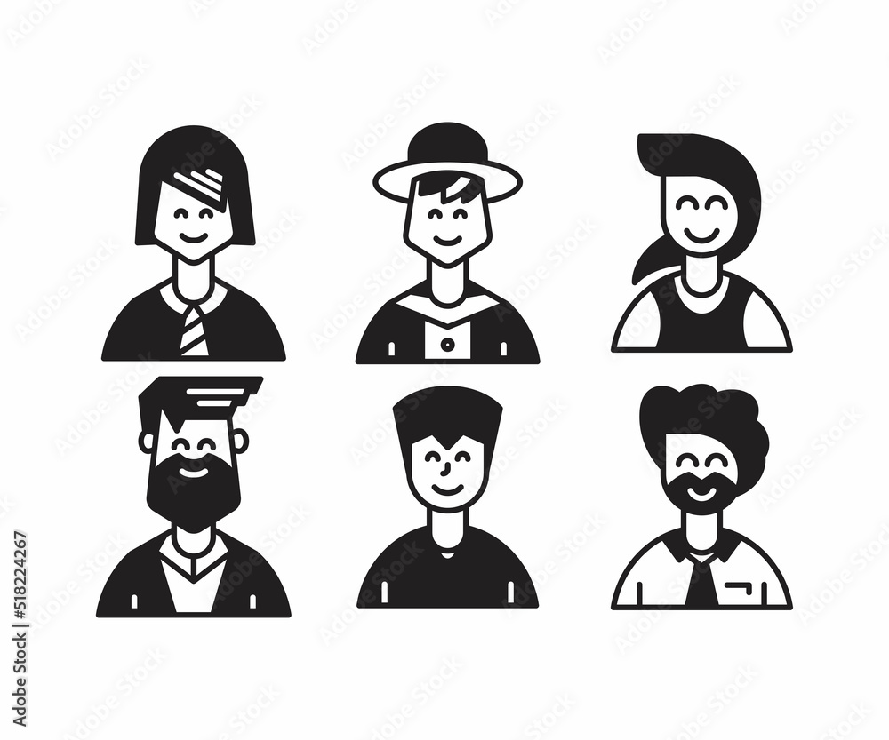 people characters and avatars set illustration people characters and avatars set illustration