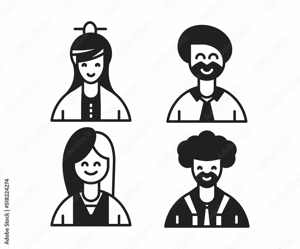 people characters and avatars set illustration people characters and avatars set illustration