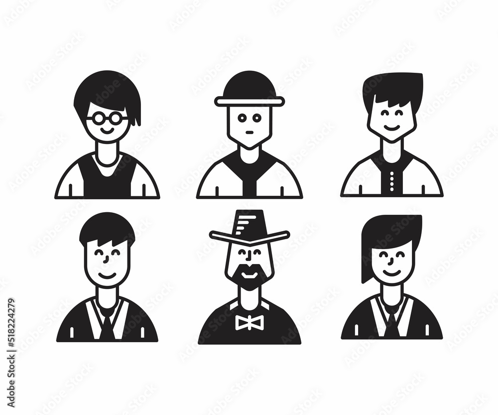 people characters and avatars set illustration people characters and avatars set illustration