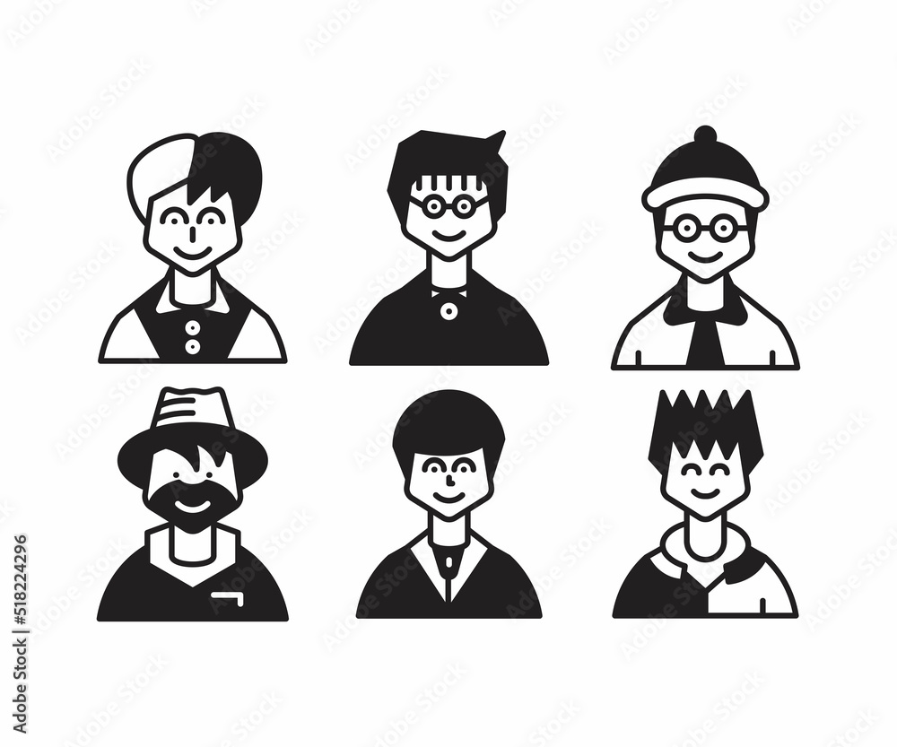 people characters and avatars set illustration people characters and avatars set illustration