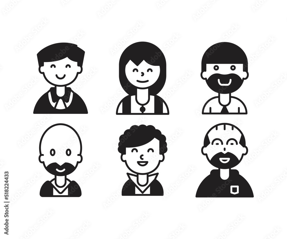 people characters and avatars set illustration people characters and avatars set illustration