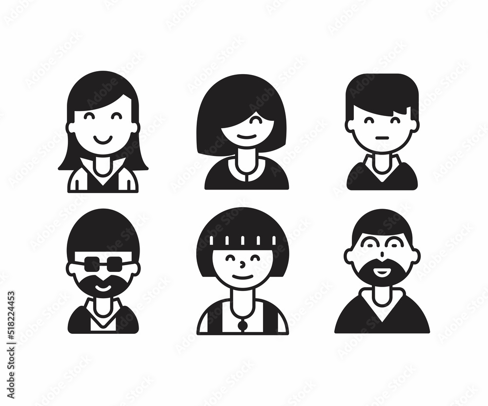 people characters and avatars set illustration people characters and avatars set illustration