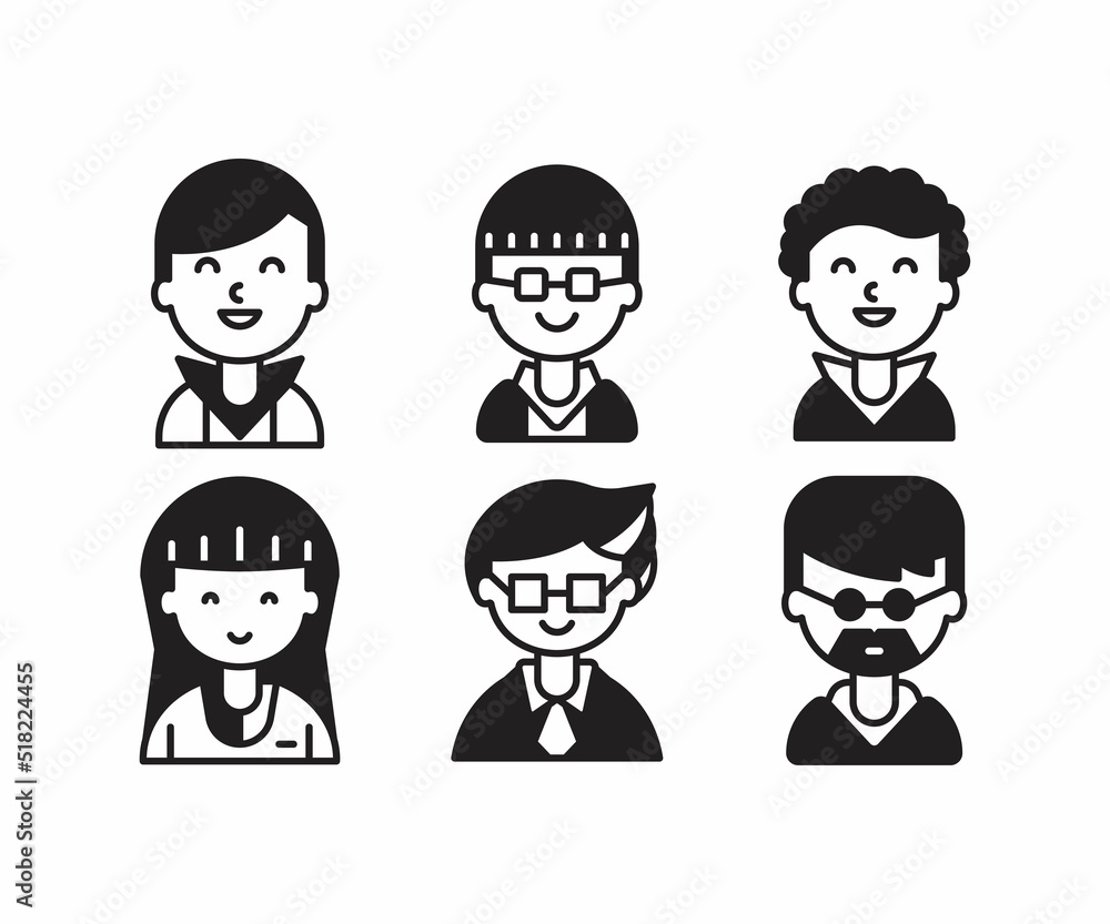 people characters and avatars set illustration people characters and avatars set illustration