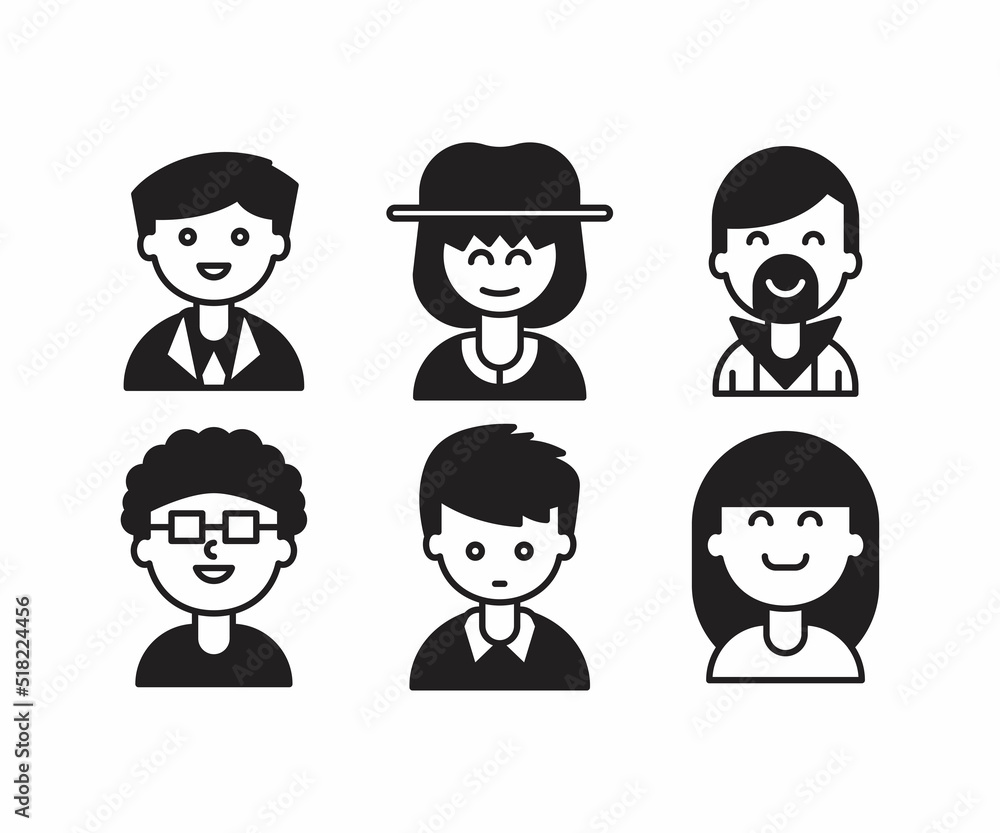 people characters and avatars set illustration people characters and avatars set illustration