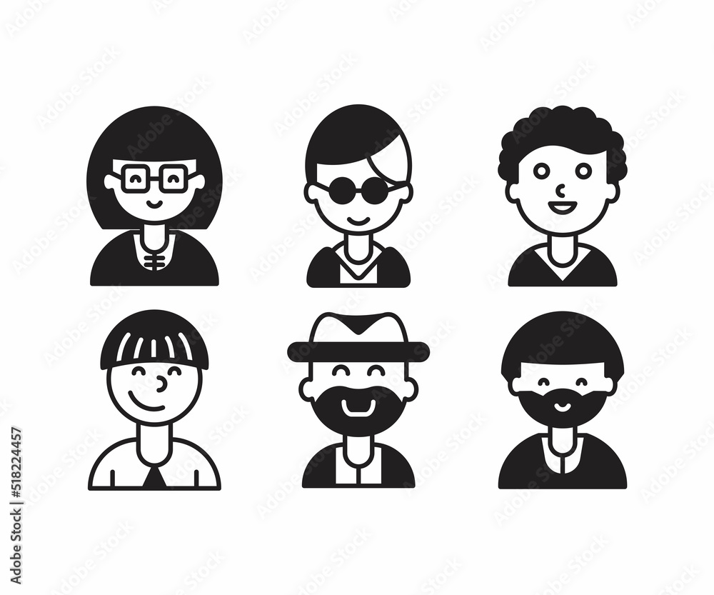 people characters and avatars set illustration people characters and avatars set illustration
