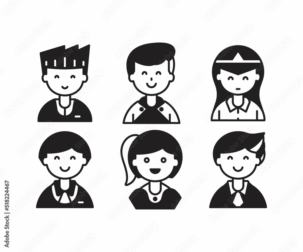 people characters and avatars set illustration people characters and avatars set illustration