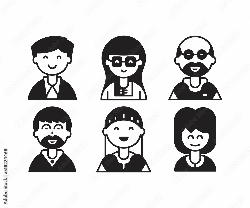 people characters and avatars set illustration people characters and avatars set illustration