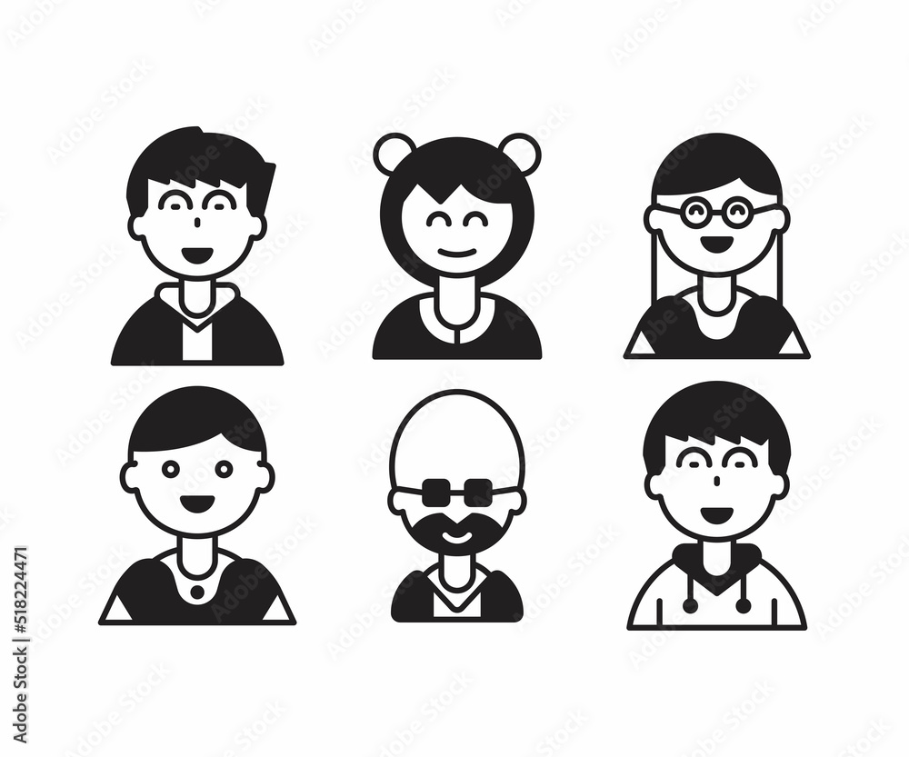 people characters and avatars set illustration people characters and avatars set illustration