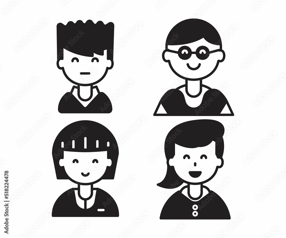 people characters and avatars set illustration people characters and avatars set illustration