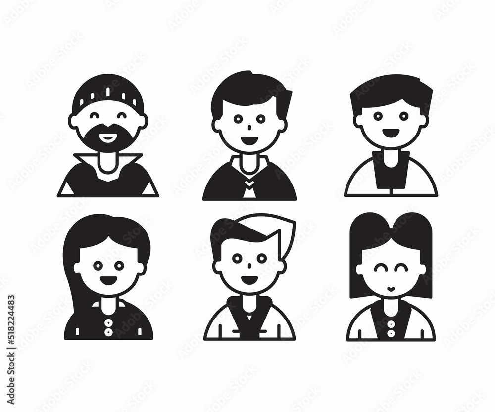 people characters and avatars set illustration people characters and avatars set illustration