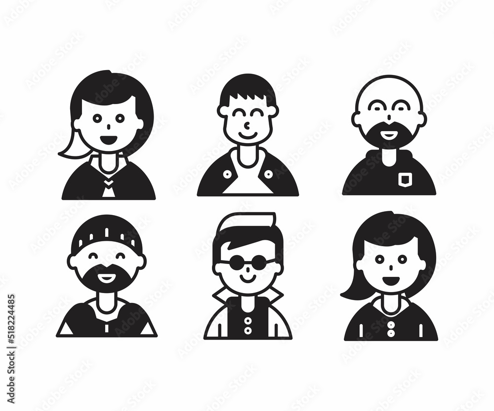 people characters and avatars set illustration people characters and avatars set illustration