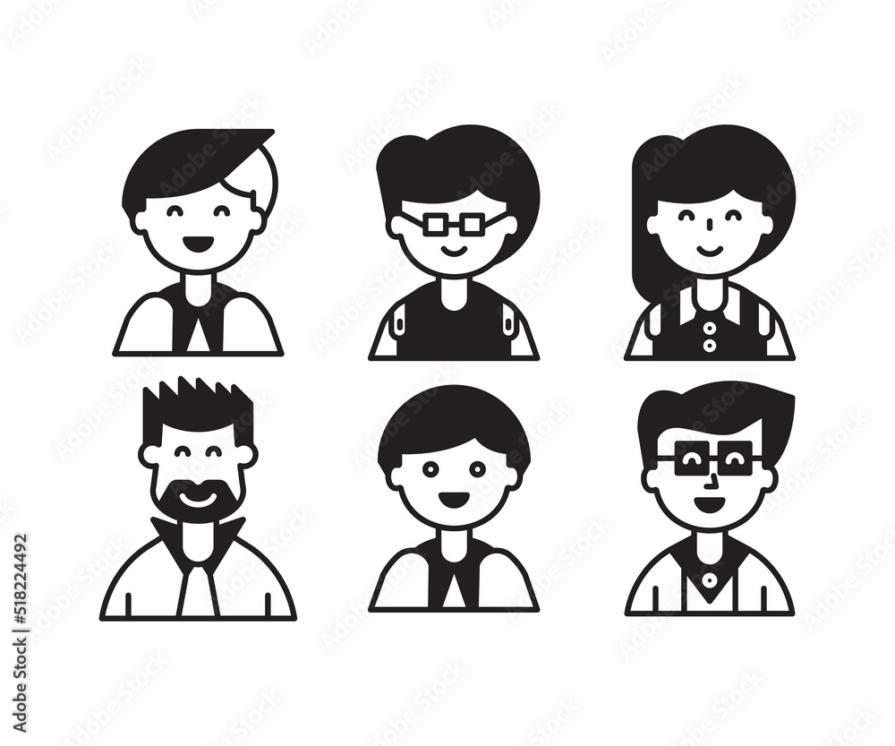 people characters and avatars set illustration people characters and avatars set illustration