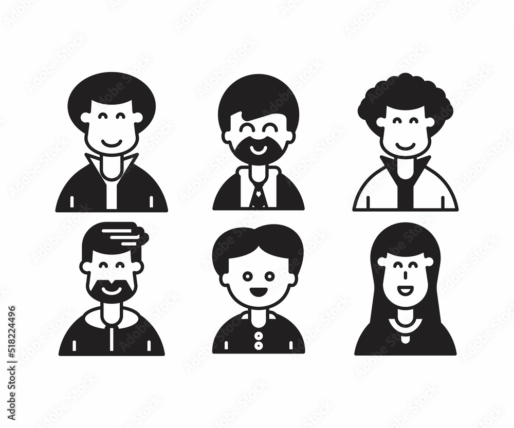 people characters and avatars set illustration people characters and avatars set illustration