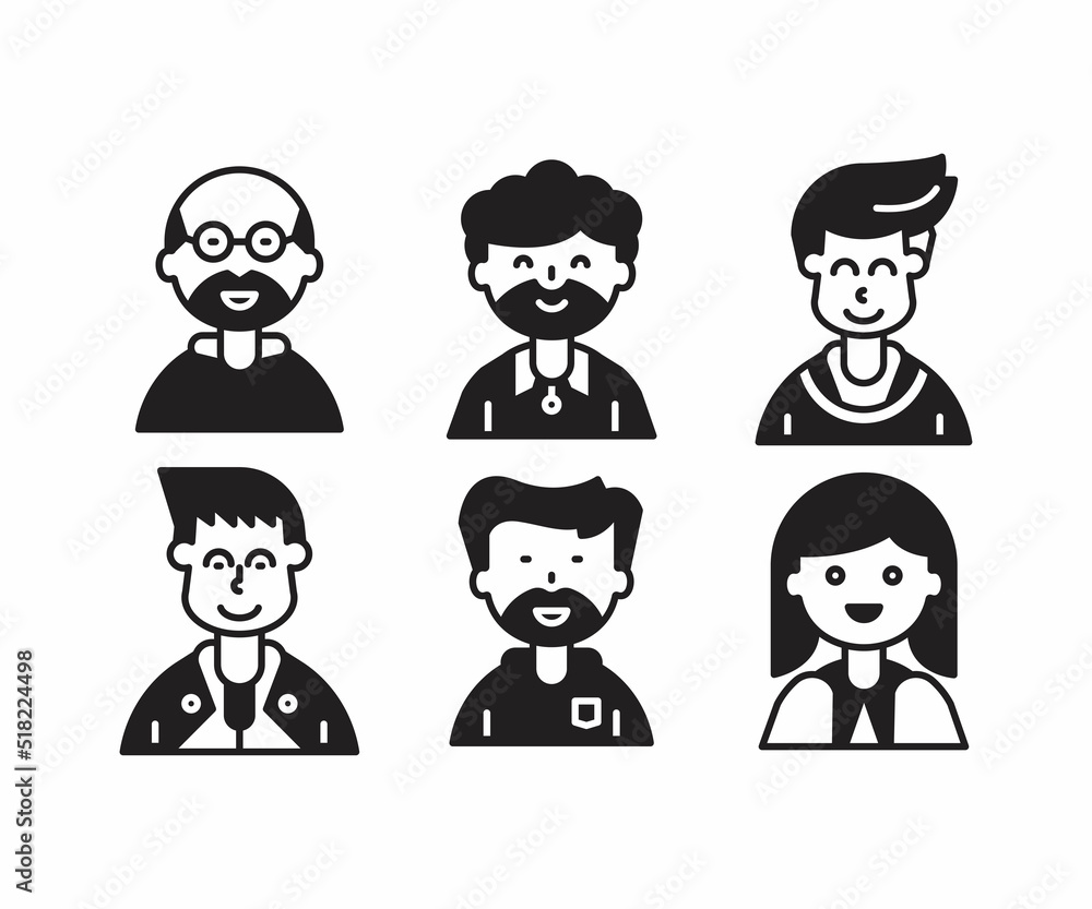 people characters and avatars set illustration people characters and avatars set illustration