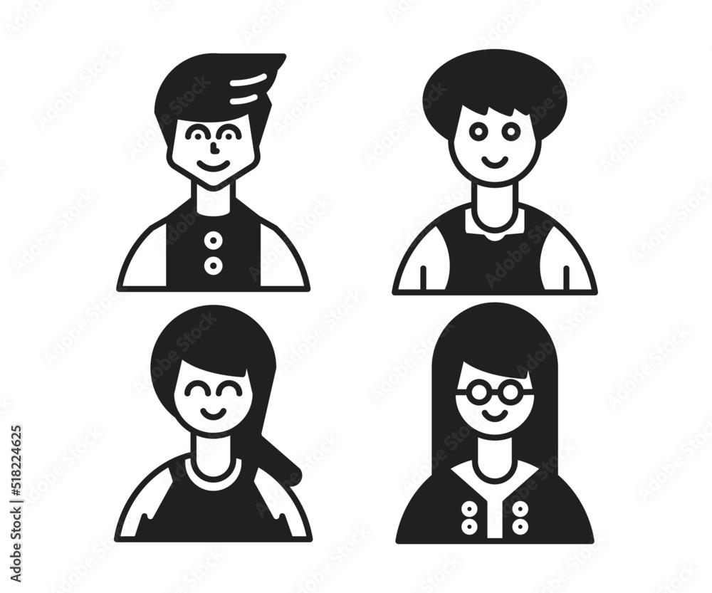 people characters and avatars set illustration people characters and avatars set illustration