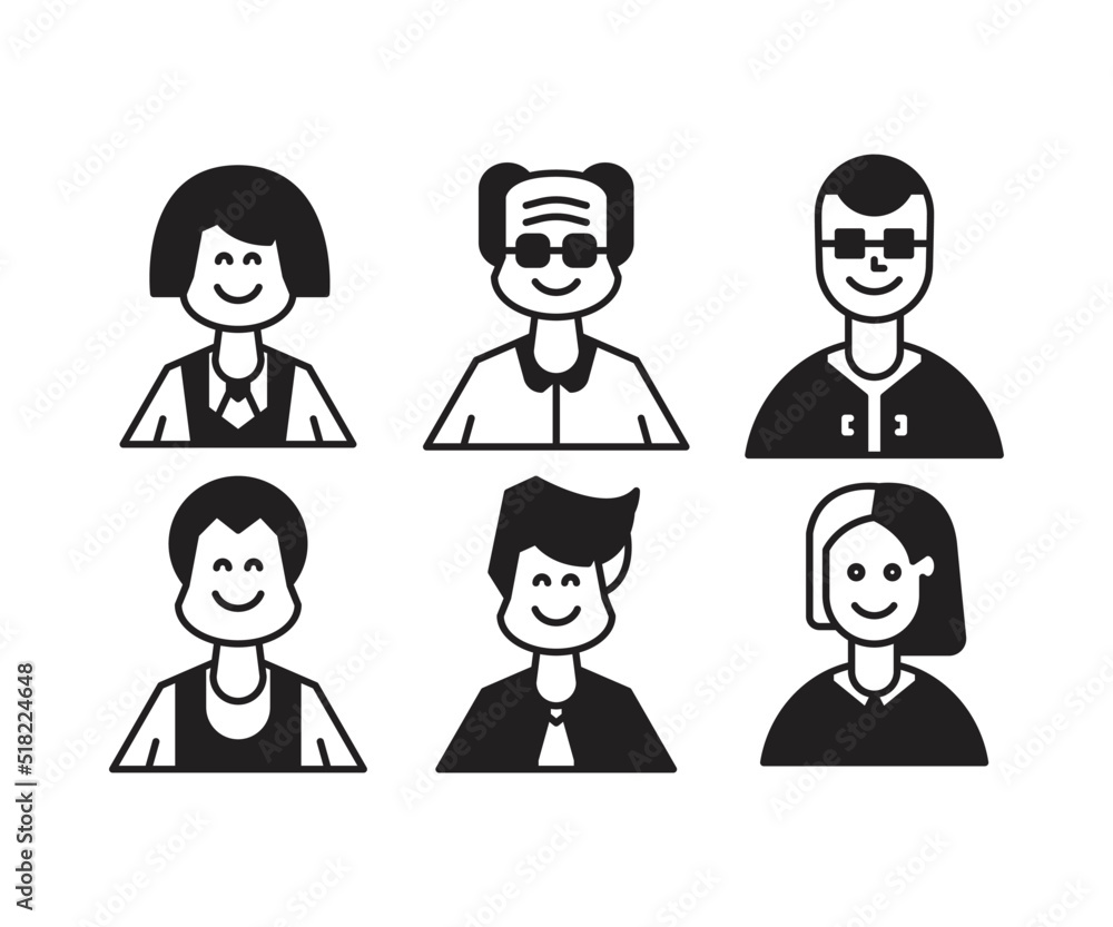 people characters and avatars set illustration people characters and avatars set illustration