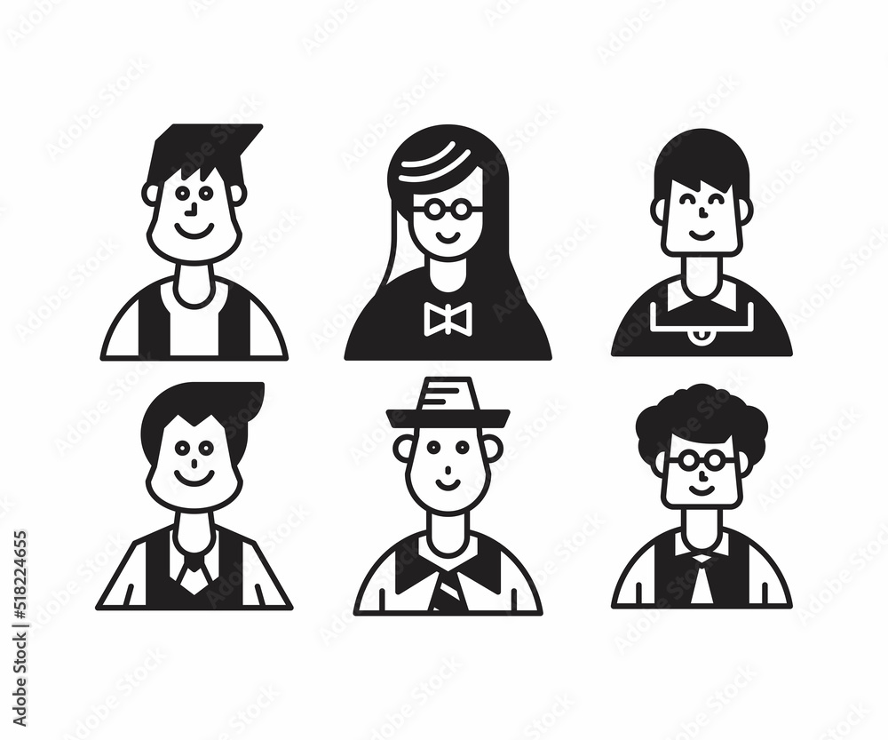 people characters and avatars set illustration people characters and avatars set illustration