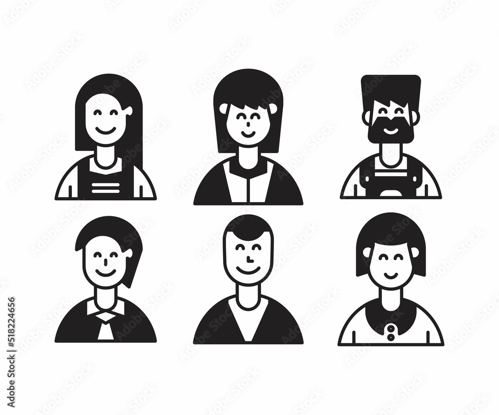 people characters and avatars set illustration people characters and avatars set illustration