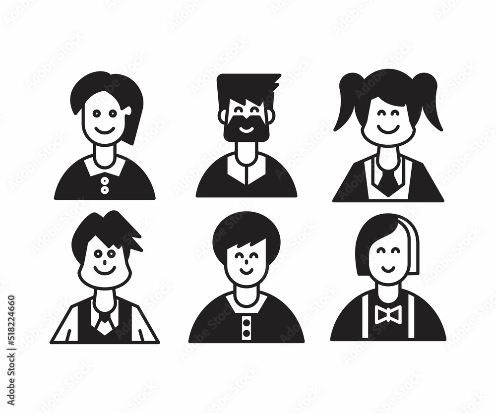 people characters and avatars set illustration people characters and avatars set illustration