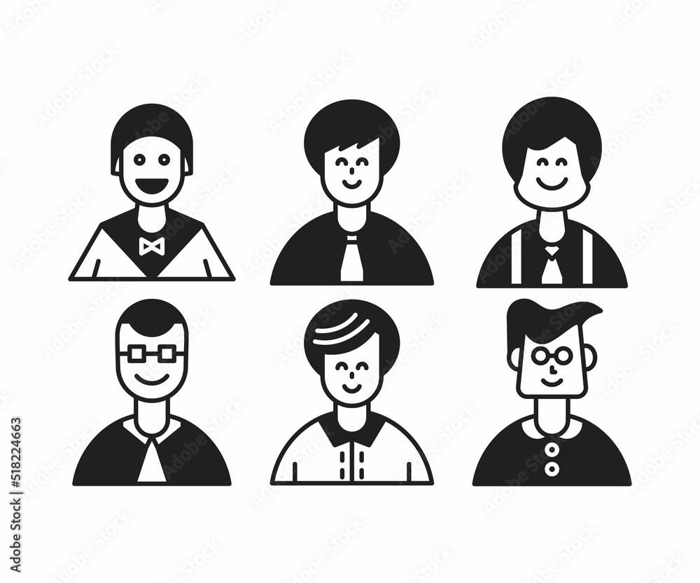 people characters and avatars set illustration people characters and avatars set illustration